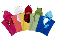 Load image into Gallery viewer, 5 Colors Baby Hooded Poncho kids bath towel/Animal Modeling Swimming bathrobe/Cartoon Children's Beach Towel