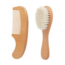 Load image into Gallery viewer, 2020 Natural Wool New Baby Wooden Brush Saft Comb Newborn Hair Brush Infant Head Massager
